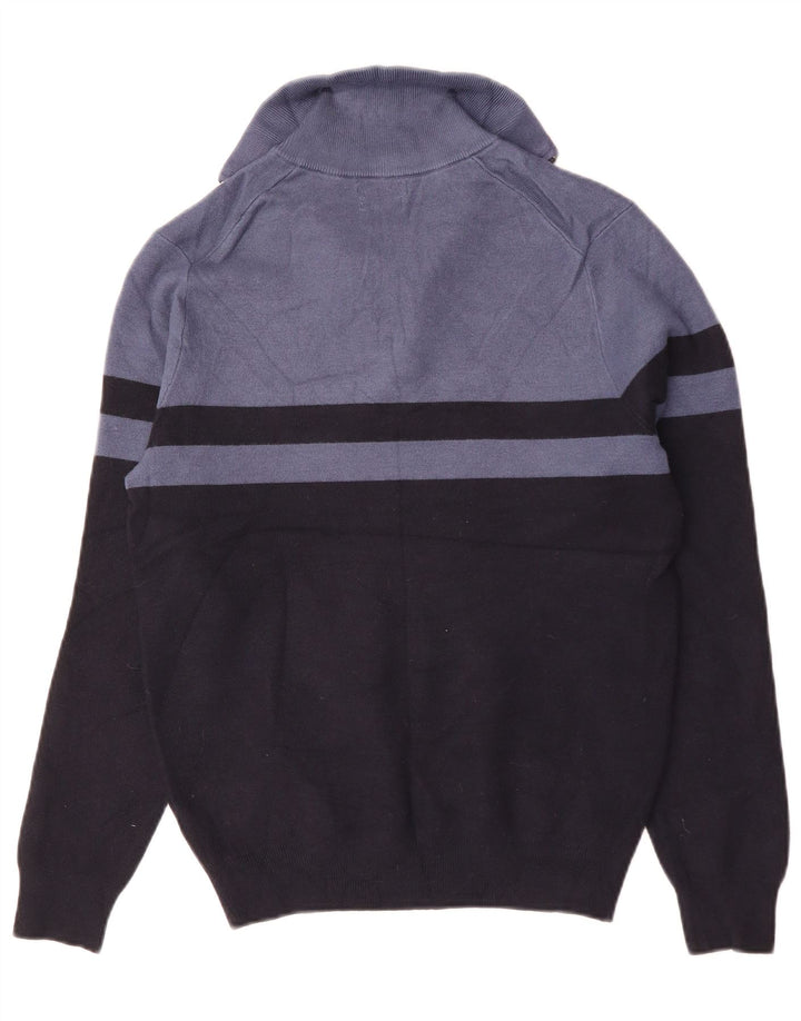 Suéter feminino Massimo Dutti com gola e zíper Reino Unido 14 médio azul marinho