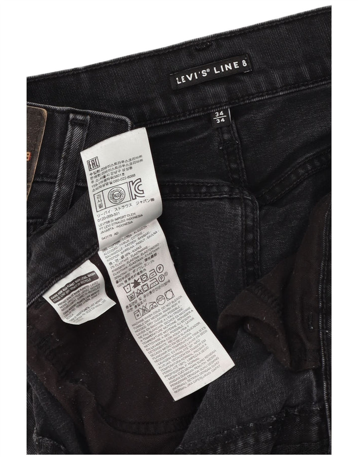 Levi's Mens Jeans Slim W34 L31 Algodão Preto
