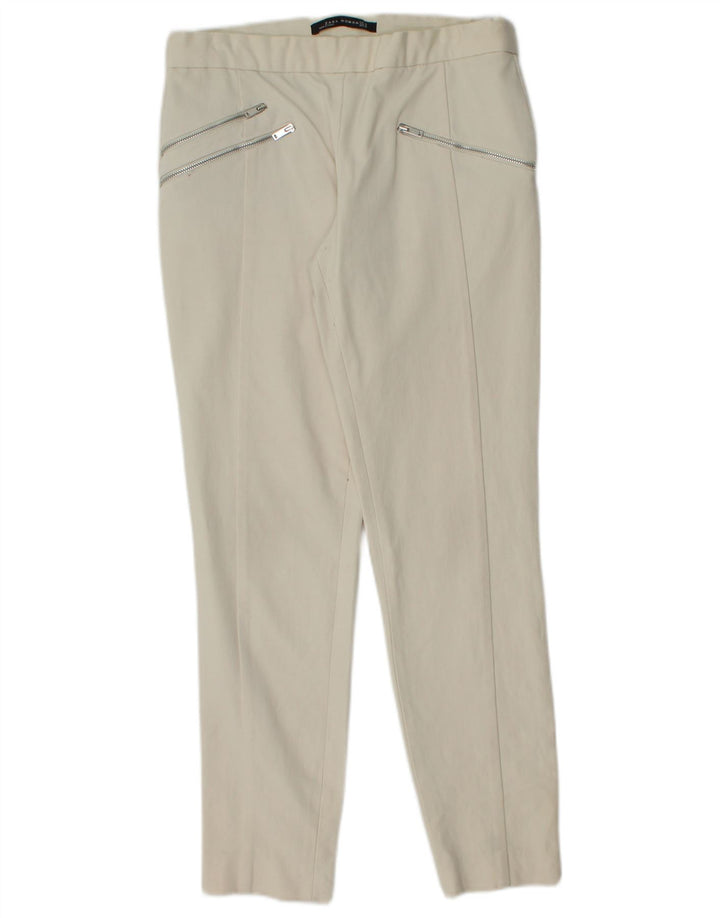 Calça feminina casual skinny ZARA média W28 L28 branco
