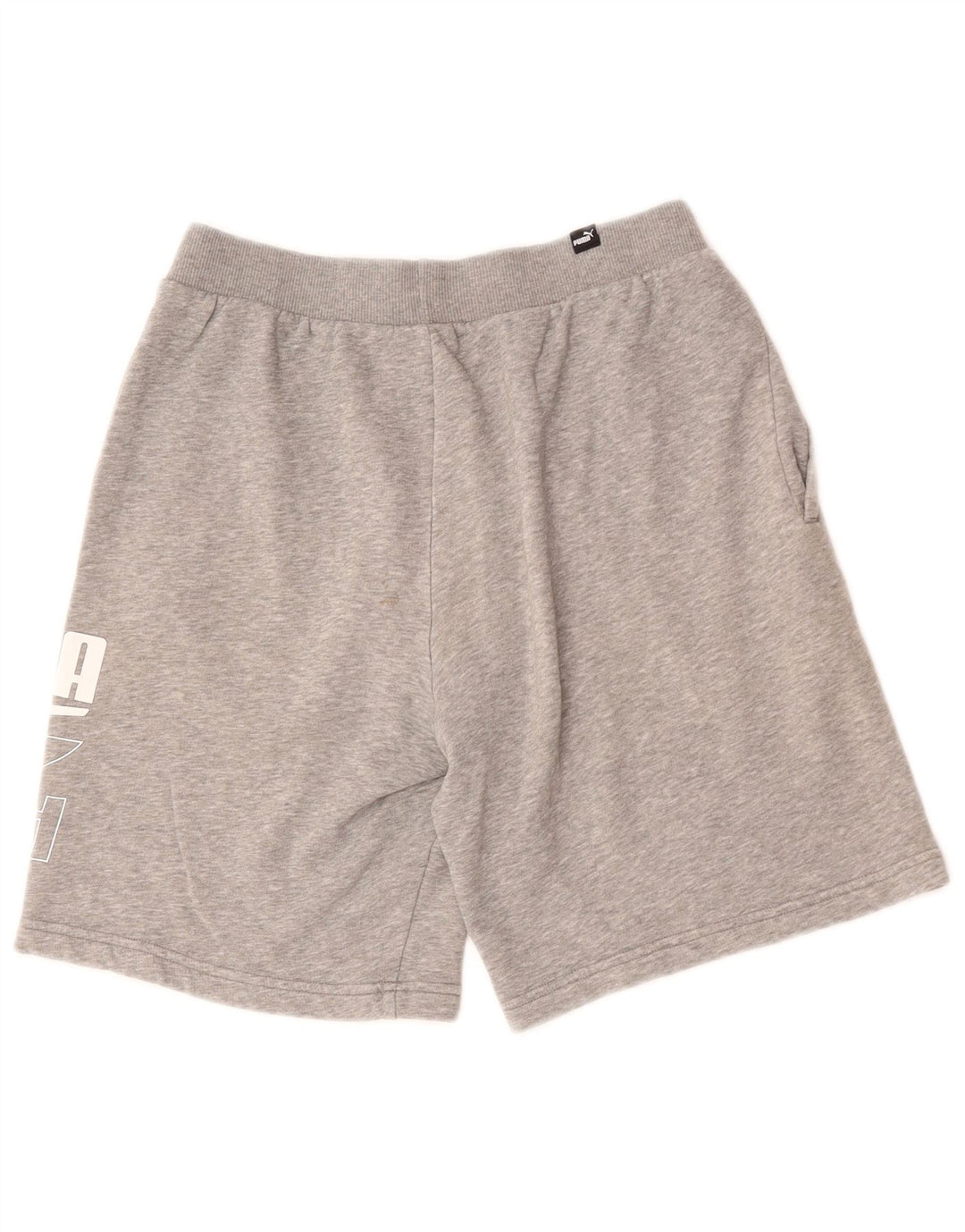 Puma Mens Graphic Sport Shorts Pequeno Algodão Cinza