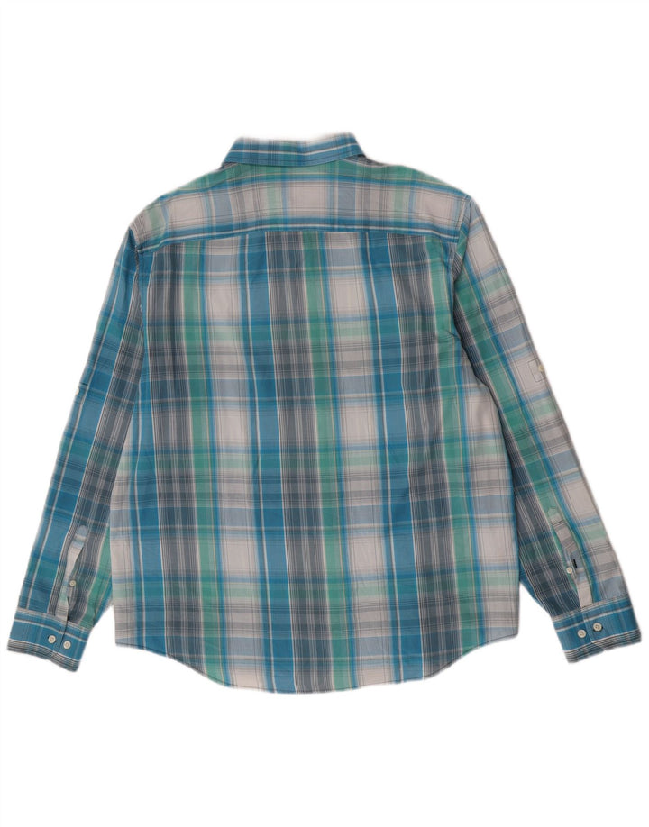 Camisa masculina clássica de ajuste Penguin 2XL xadrez azul