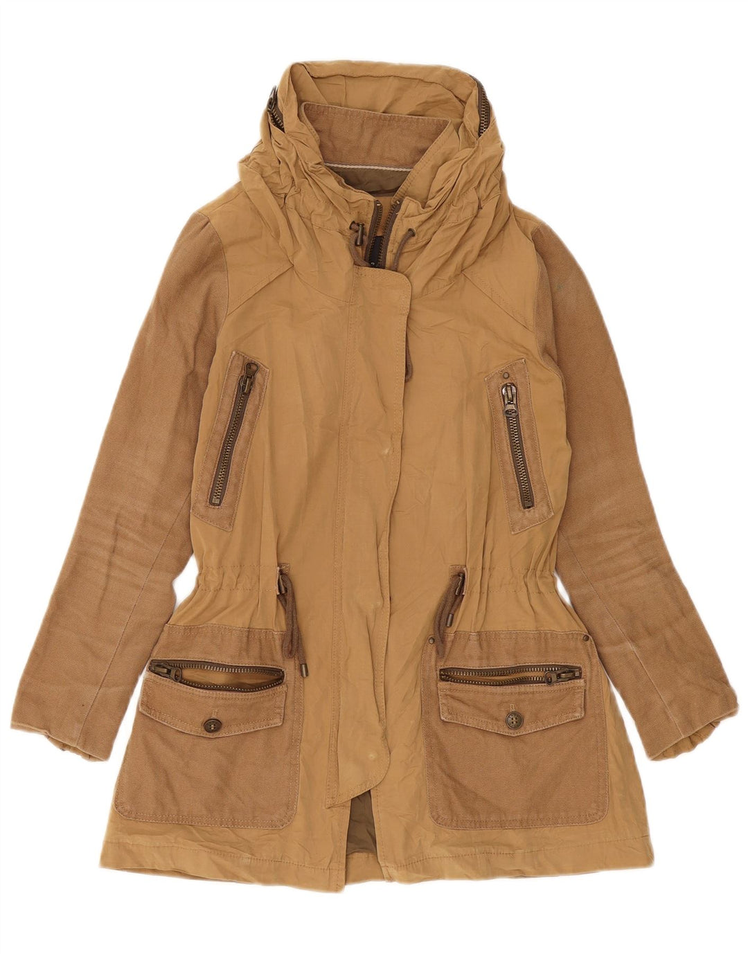 Jaqueta Parka Oversized Zara Feminina Reino Unido 6 XS Bege