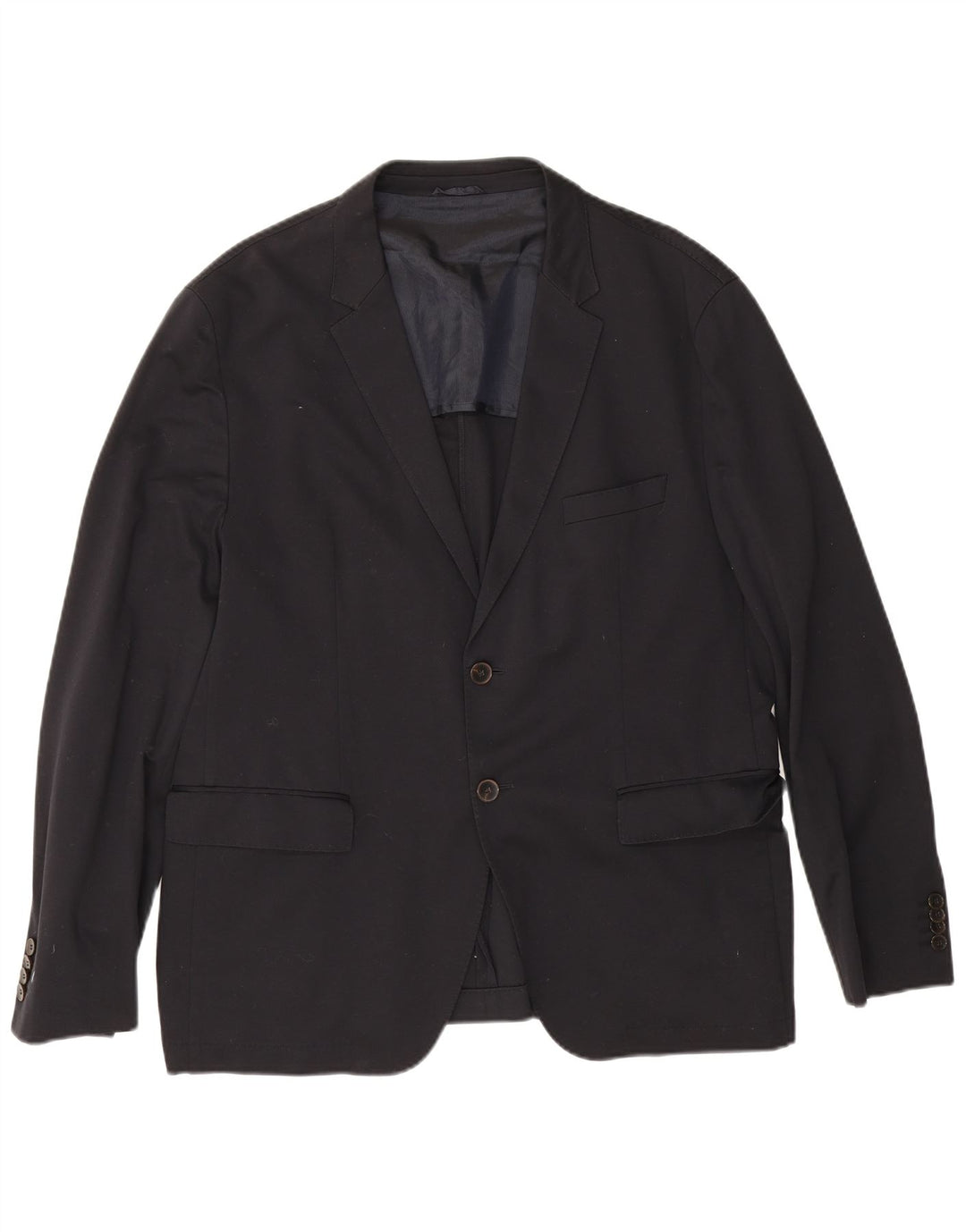 Jaqueta blazer masculina de 2 botões Hugo Boss Reino Unido 40 grande algodão azul marinho