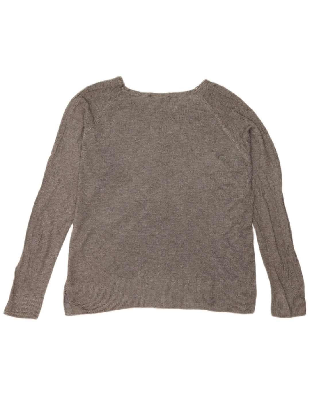 Suéter feminino Zara com gola canoa UK 16 grande cinza