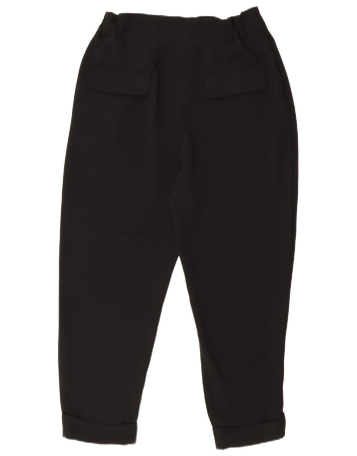 Zara Calça Feminina Cropped Pegged EU 40 Médio W30 L25 Poliéster Preto