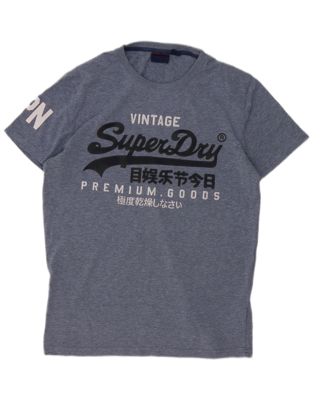 Camiseta masculina Superdry com estampa gráfica grande algodão azul