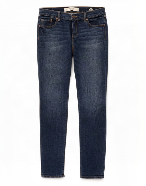 Calça jeans skinny feminina Abercrombie & Fitch US 6 médio W28 L29 azul marinho