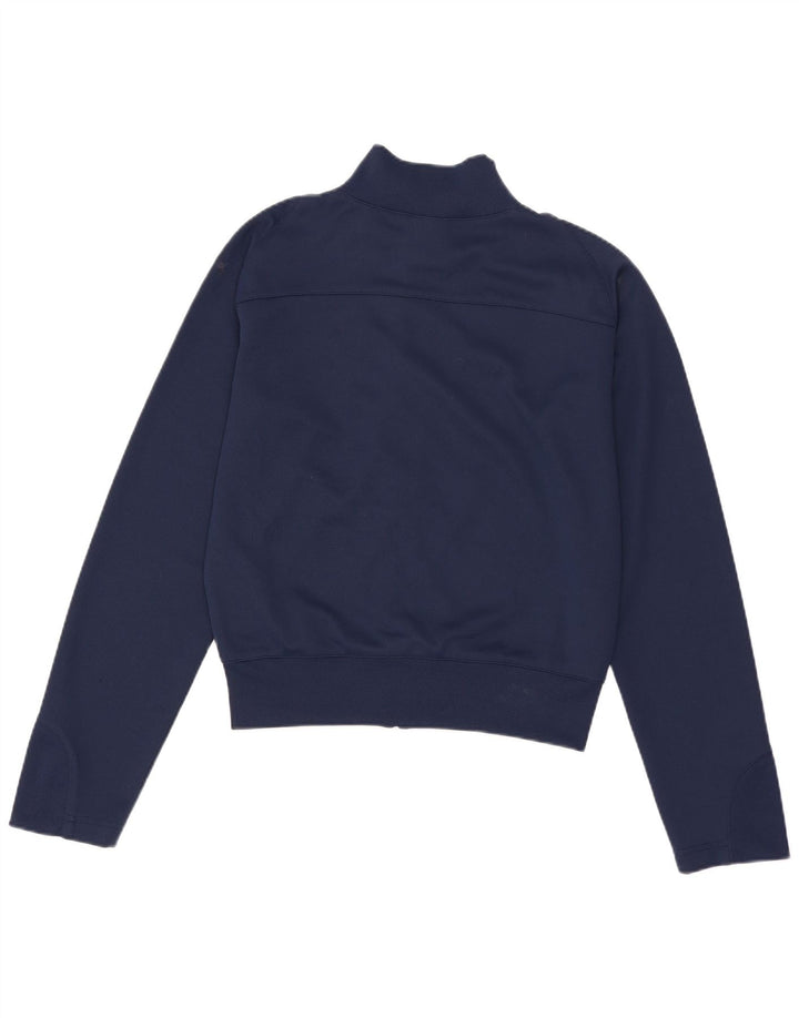 Nike Womens Crop Tracksuit Top Jacket Reino Unido 8/10 Pequeno Azul Marinho Listrado