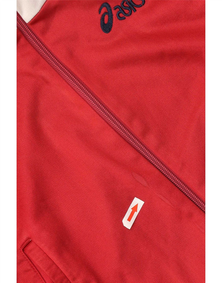 Asics Mens Graphic Tracksuit Top Jacket IT 52 Grande bloco colorido vermelho