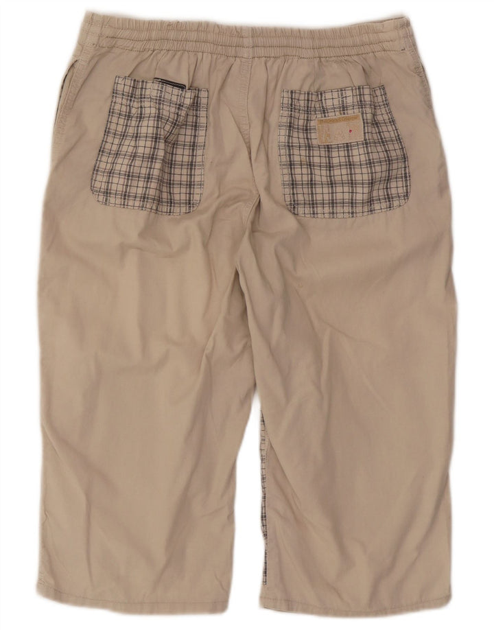 Bermuda masculina Think Pink grande W34 algodão xadrez bege