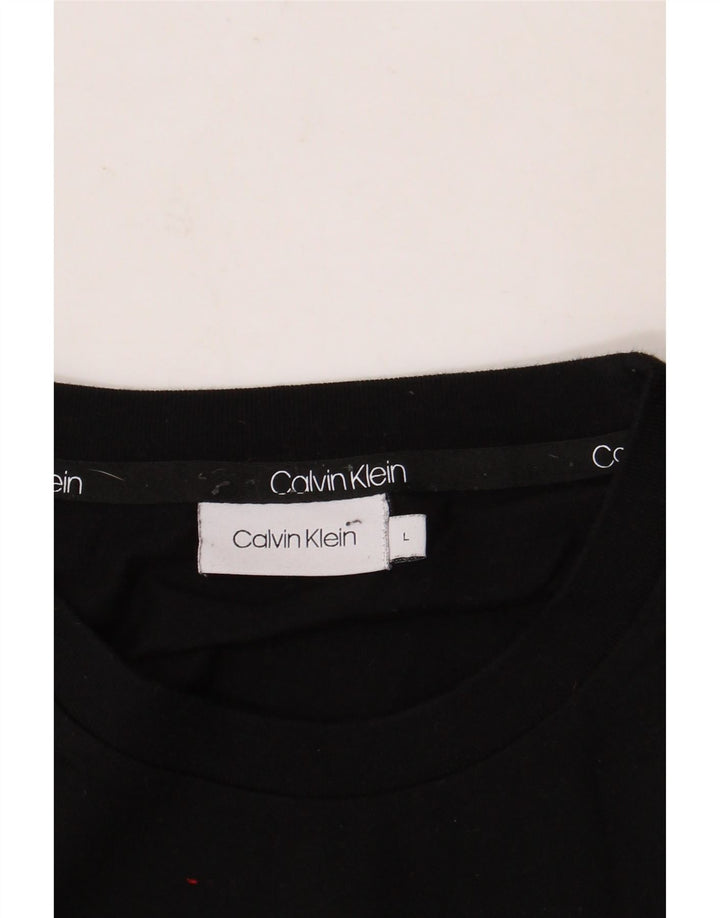 Camiseta masculina CALVIN KLEIN com estampa gráfica grande preta