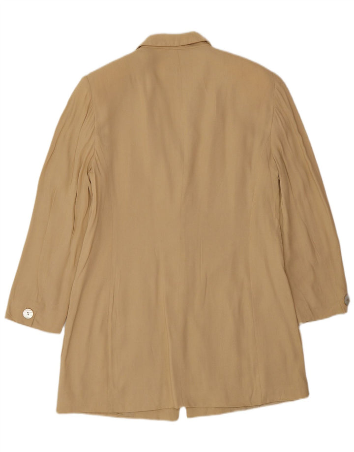 Jaqueta blazer feminina Marella Longline com 3 botões Reino Unido 12 viscose bege médio