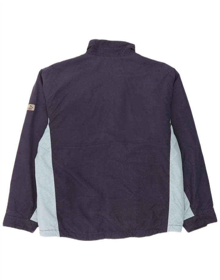 Jaqueta corta-vento masculina Puma UK 38 poliéster colorblock azul marinho médio