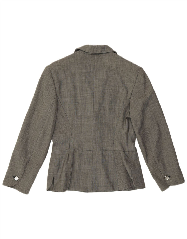 Jaqueta Blazer Feminina Byblos com 2 Botões Reino Unido 10 Pequena Cinza