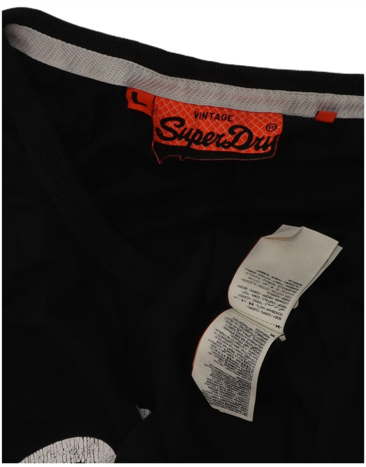 Superdry Mens Graphic Vest Top Grande Algodão Preto