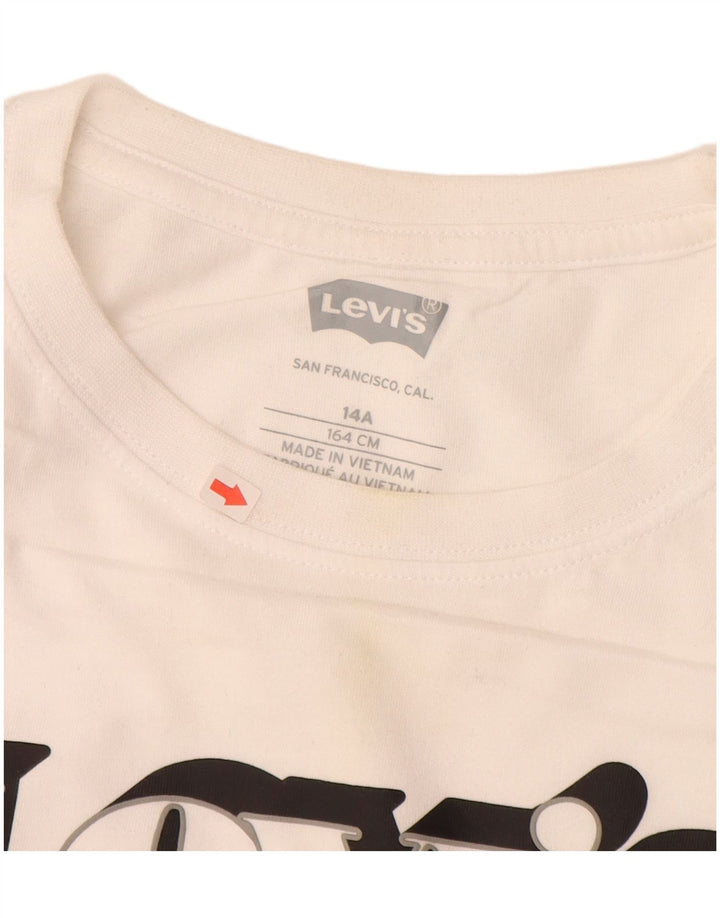 Camiseta gráfica LEVI'S Boys 13-14 anos algodão branco
