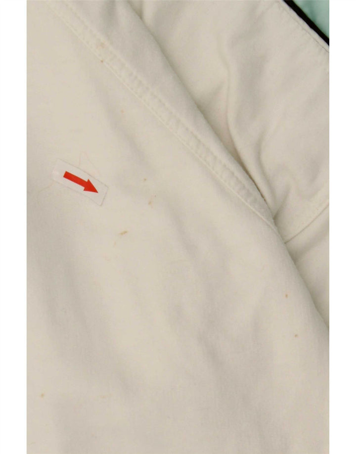 Suéter masculino Ellesse com gola redonda e botão grande de algodão colorido branco