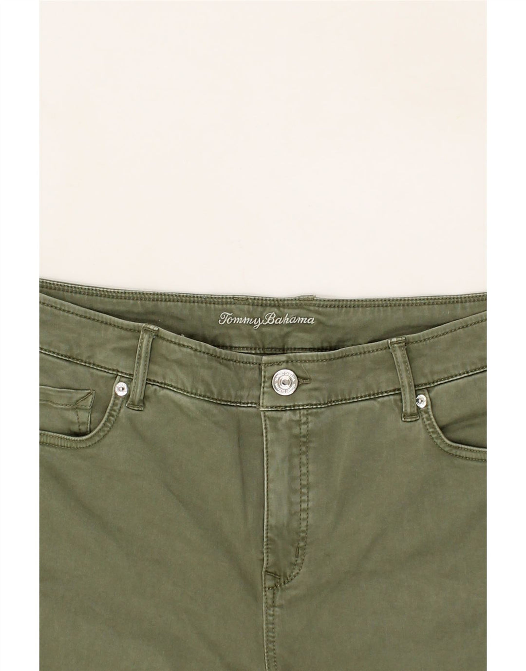 EDDIE BAUER Womens Slim Casual Trousers W34 L27  Green Cotton Vintage Eddie Bauer and Second-Hand Eddie Bauer from Messina Hembry 