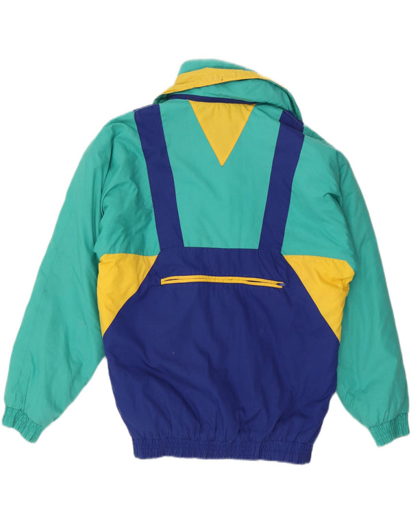 Jaqueta de esqui masculina vintage com capuz UK 38 Medium Multicolor Colorblock