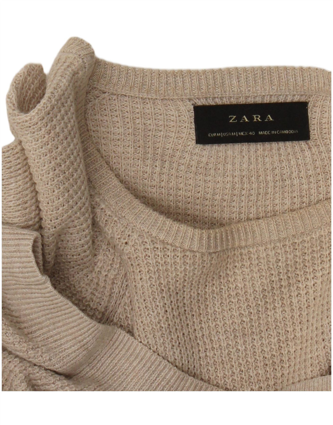 Zara Suéter masculino com gola canoa médio bege