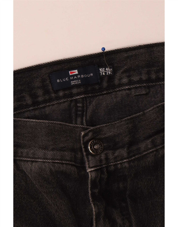 Jeans Marks & Spencer masculino Blue Harbor Straight W40 L29 algodão preto