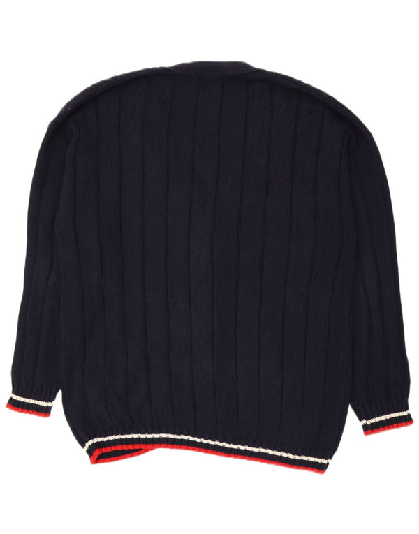 Suéter cardigã masculino Bennett's IT 56 XL algodão listrado azul marinho