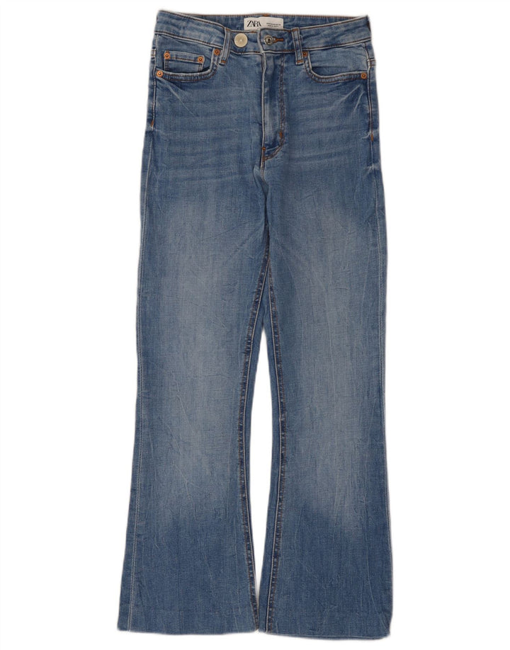 Calça jeans feminina Zara Bootcut EU 36 XS W26 L26 azul