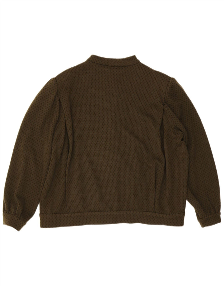 Jaqueta bomber feminina vintage UK 20 2XL cáqui manchado