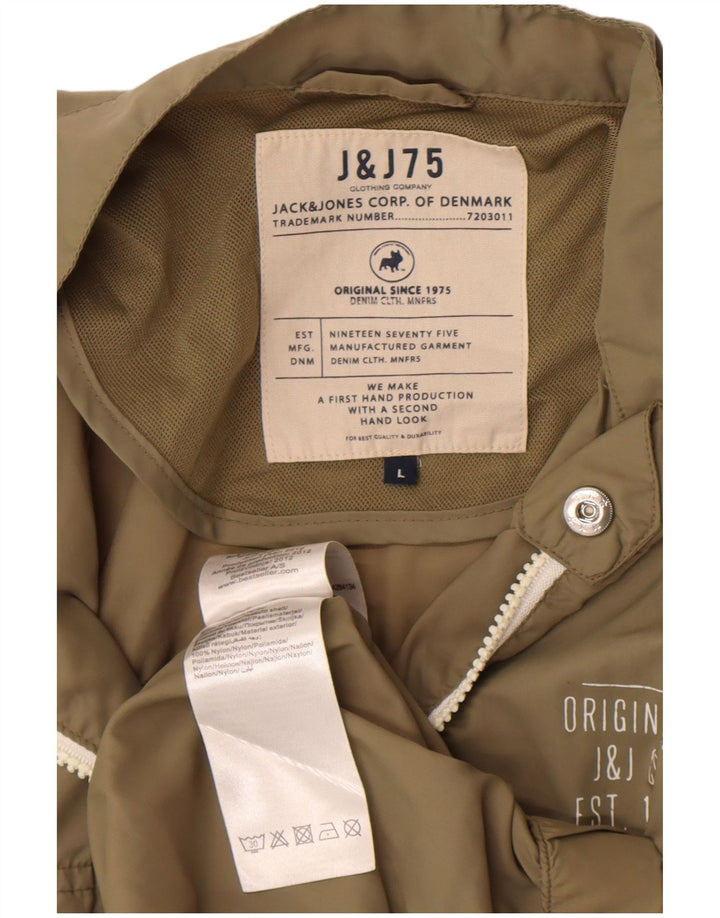 Jaqueta de chuva masculina Jack & Jones Reino Unido 40 grande nylon cáqui