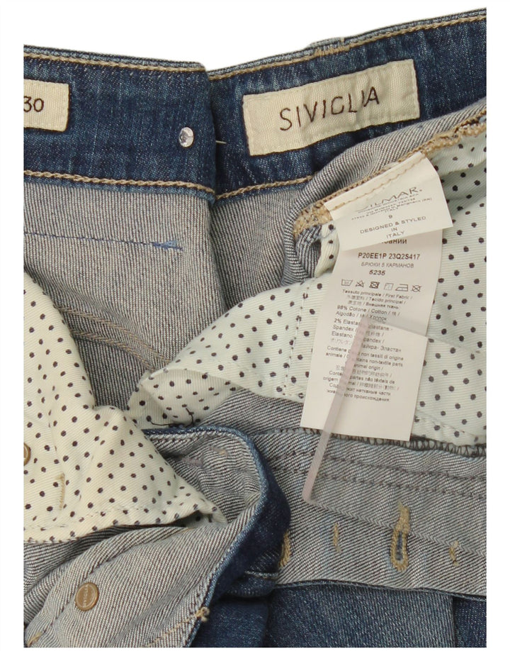 Jeans recortados femininos SIVIGLIA W30 L26 algodão azul