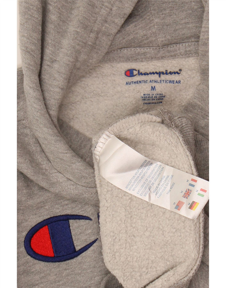 CHAMPION Womens Graphic Hoodie Jumper UK 12 Medium Grey Cotton Vintage Champion and Second-Hand Champion from Messina Hembry 