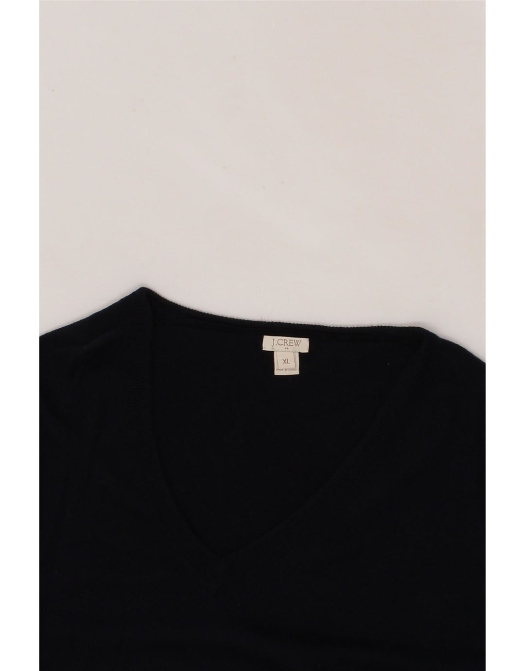 J. CREW Mens V-Neck Jumper Sweater XL Navy Blue Cotton Vintage J. Crew and Second-Hand J. Crew from Messina Hembry 