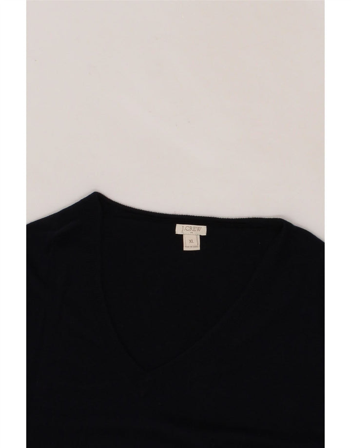 J. CREW Mens V-Neck Jumper Sweater XL Navy Blue Cotton Vintage J. Crew and Second-Hand J. Crew from Messina Hembry 