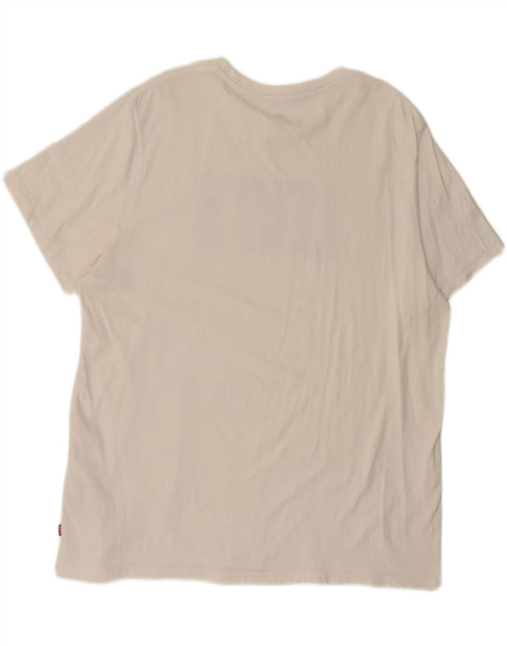 Camiseta gráfica masculina LEVI'S Top 2XL algodão branco