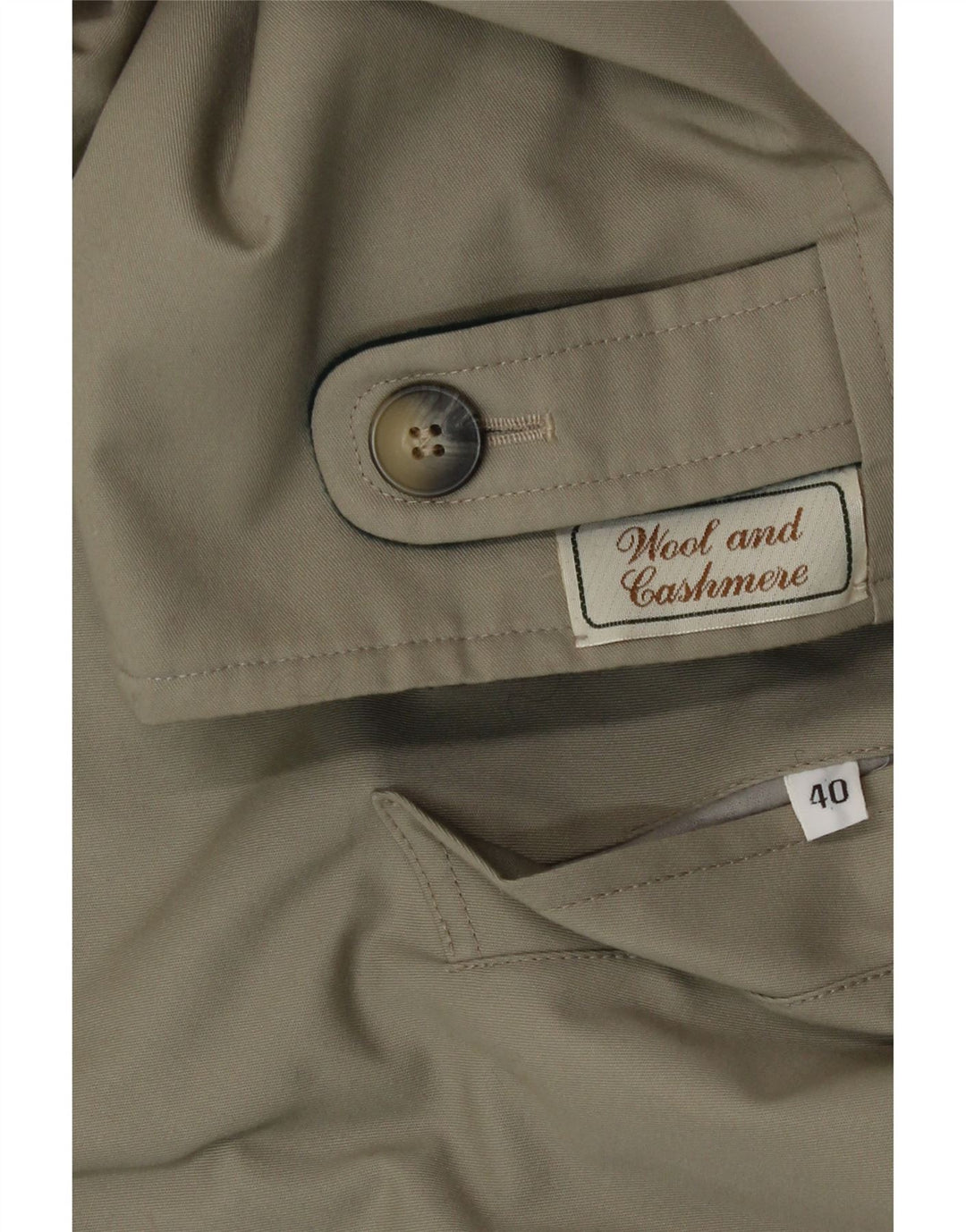 Sobretudo reversível feminino vintage EU 40 lã verde médio
