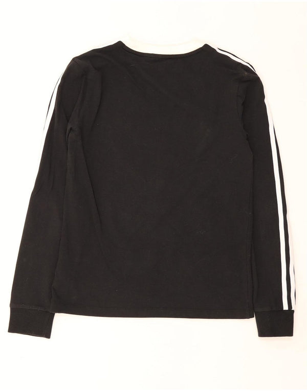 Top Feminino Adidas Manga Longa UK 8 Pequeno Algodão Preto