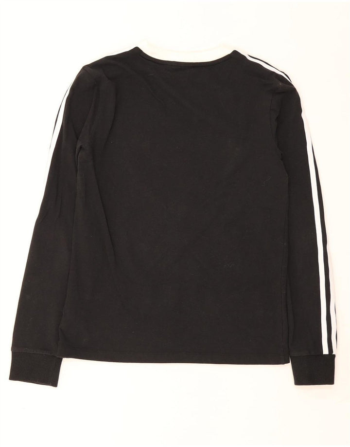 Top Feminino Adidas Manga Longa UK 8 Pequeno Algodão Preto