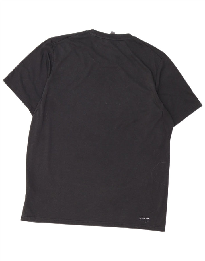 ADIDAS Mens Aeroready Camiseta Top Grande Algodão Preto