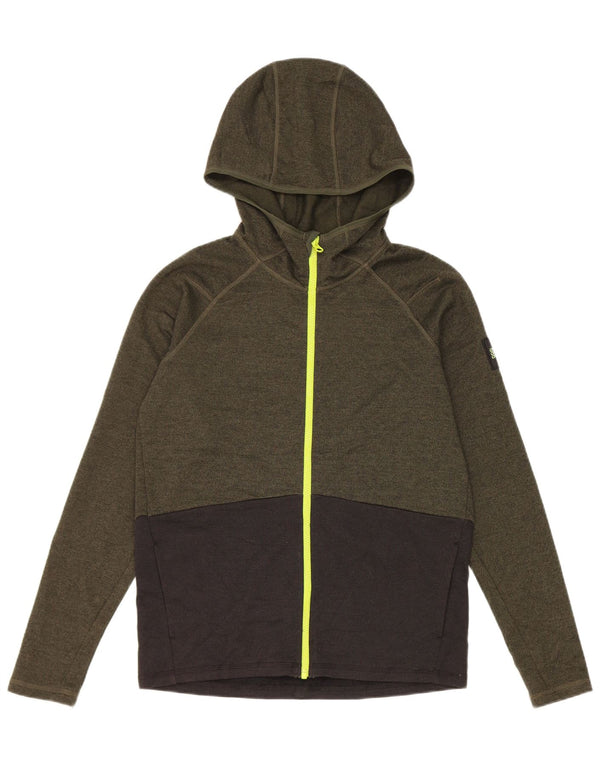 Suéter O'Neill Boys Zip com capuz 14-15 anos cáqui colorblock poliéster