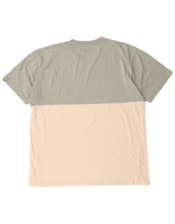 Vans Mens T-Shirt Top XL Green Colourblock Cotton