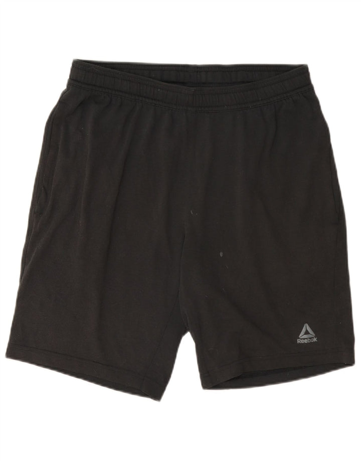 Shorts esportivos masculinos Reebok pequeno poliéster cinza