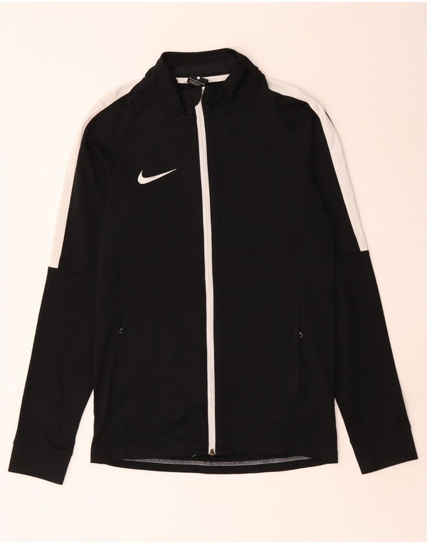 Nike Mens Dri Fit Tracksuit Top Jacket Pequeno Preto Colourblock Poliéster