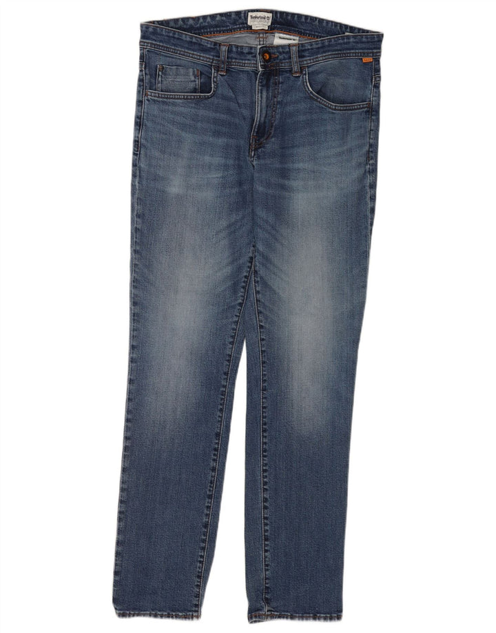 Timberland Mens Slim Jeans W33 L32 Azul Algodão