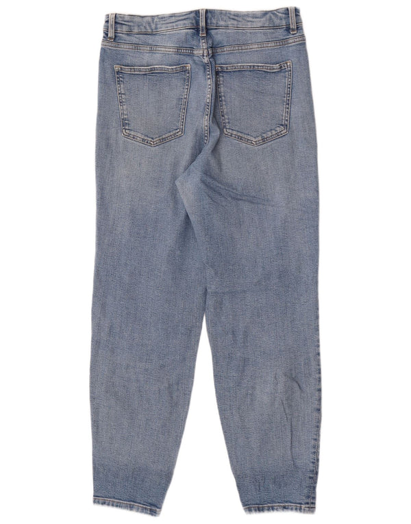 Calça jeans feminina de cintura alta Marks & Spencer UK 12 médio W30 L28 azul