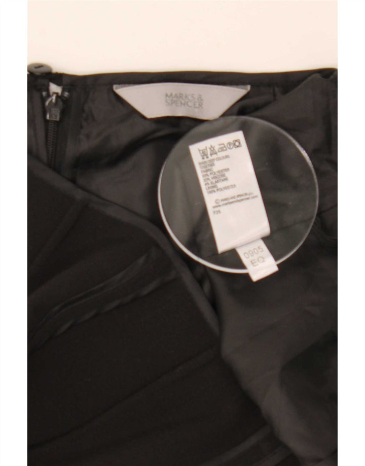 Saia trompete feminina Marks & Spencer UK 12 médio W30 poliéster preto