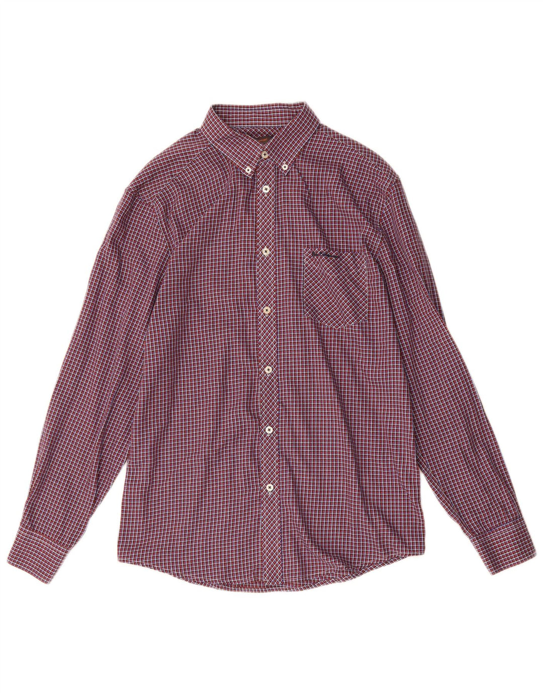 Camisa masculina BEN SHERMAN grande algodão xadrez roxo