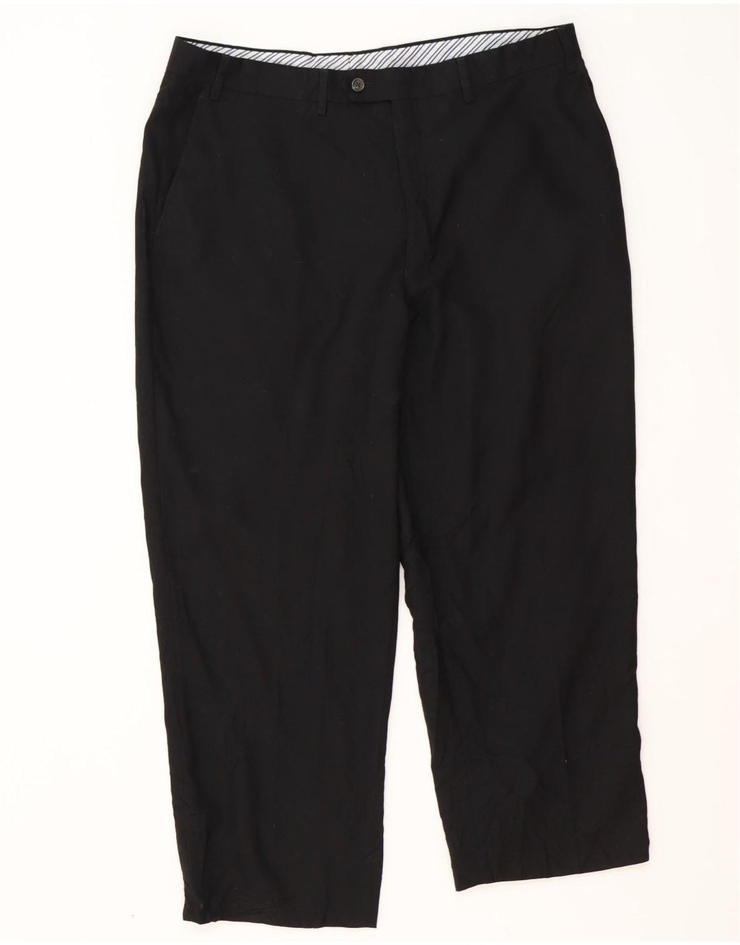 Calça masculina Izod de terno reto W38 L26 poliéster preto