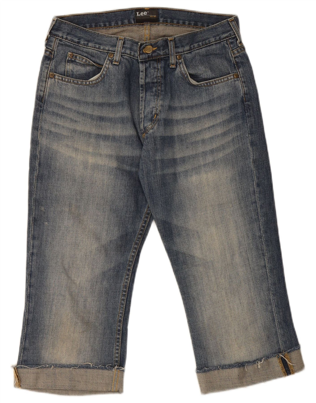 Lee Womens Denver Capri Jeans W32 L20 Azul Algodão