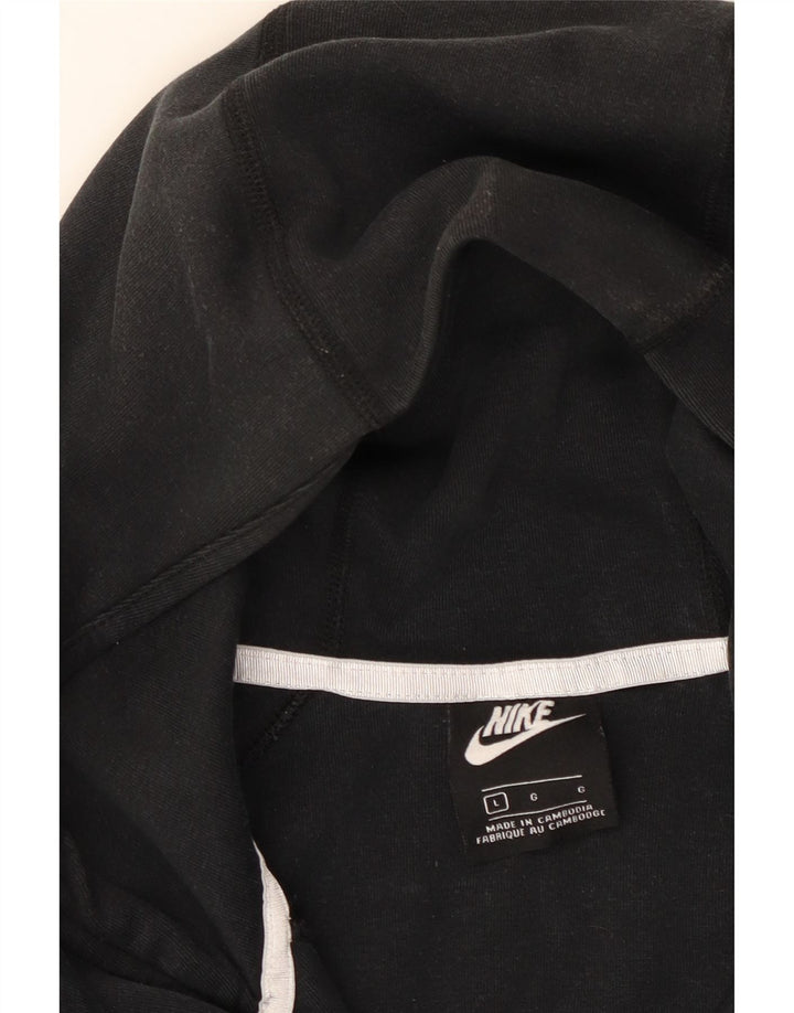 Suéter feminino Nike com capuz e zíper UK 16 grande algodão preto