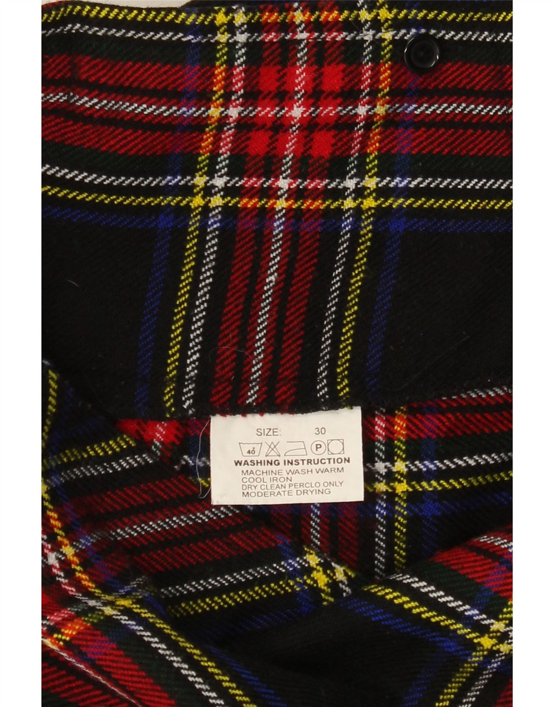 Mini saia envoltória feminina vintage W30 acrílico xadrez azul marinho médio